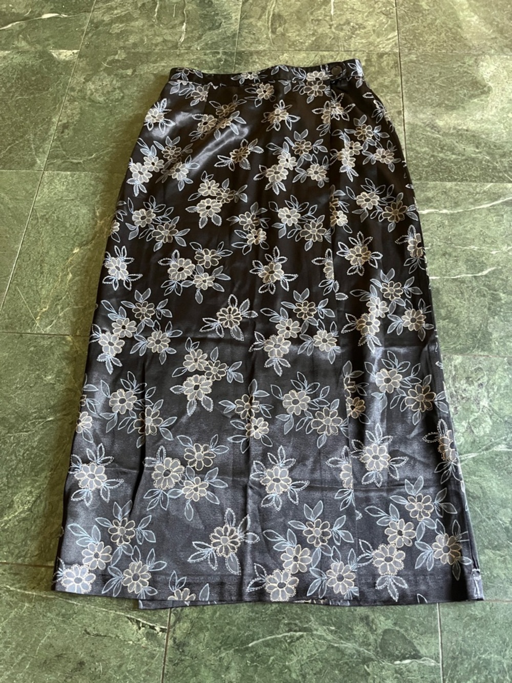 Black Floral Midi Skirt - Classic Women's Skirt